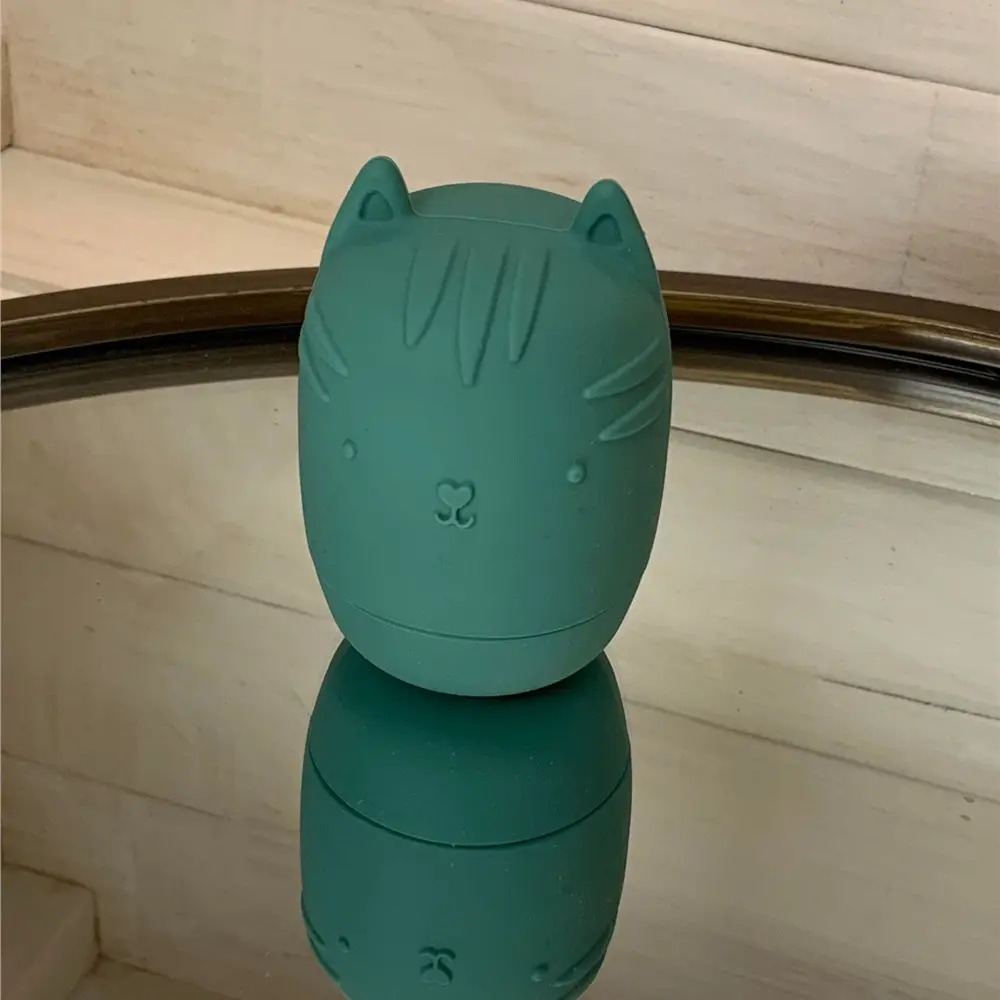 Jouet de bain en silicone Meow le chaton vert